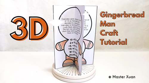 3D Gingerbread Man Craft - EDITABLE Math Word Problems by Master Xuan