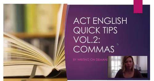 Preview of ACT English COMMAS STRATEGY PowerPoint & Video Lecture for Distance Learning