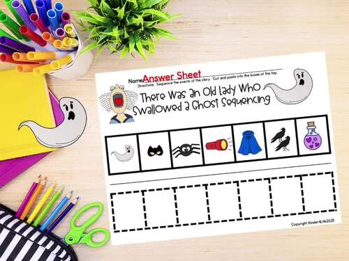 There Was An Old Lady Who Swallowed a Ghost Halloween Worksheets