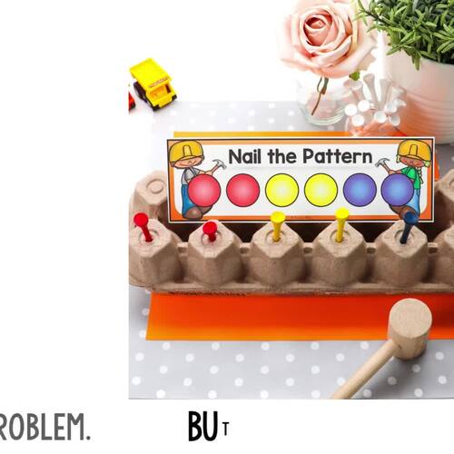 Construction Pattern Cards - Hammer the Pattern Activity by Turner Tots
