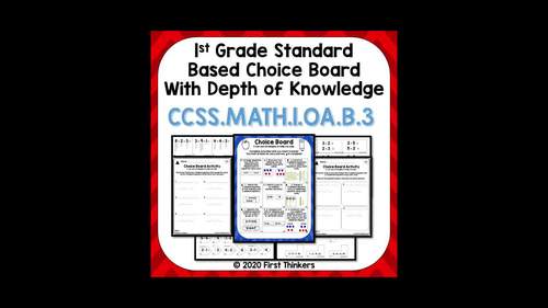 Math Choice Board Math Activity Add and Subtract Within 20 by First ...