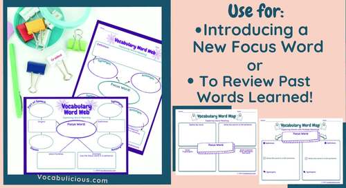 Word Map for Vocabulary by Vocabulicious | TPT