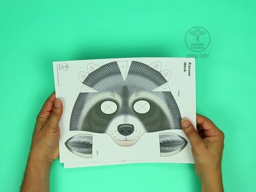 Raccoon, paper mask by Oswaldo Rosales Play Lab | TPT