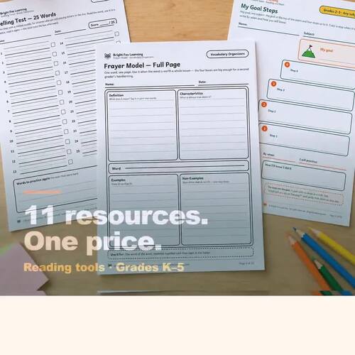 Reading Log, Interest Survey and Literacy Templates Bundle | 11 ...