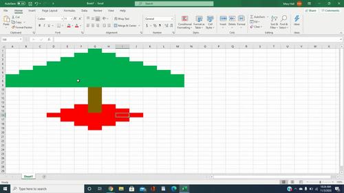 Preview of Christmas Tree Excel Art Project