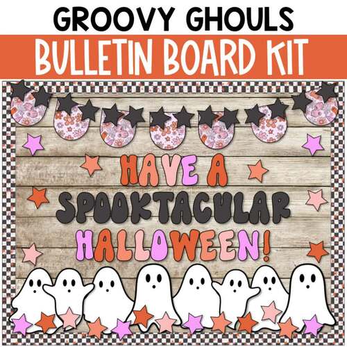 Groovy Halloween Bulletin Board Kit / Retro Halloween Bulletin Board