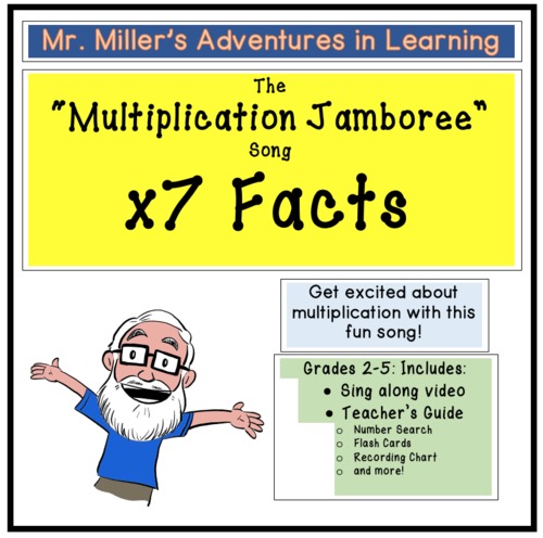 Preview of The "Multiplication Jamboree" Song x7 Facts Video and Teacher's Guide