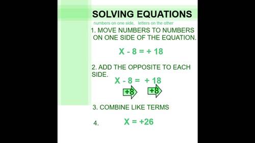 ONE STEP EQUATIONS; POWER POINTS with worksheets, printable by Smart ...