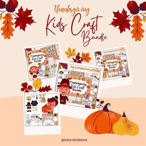 Thanksgiving Kids Craft Bundle | Fun & Interactive Activities by Tutor Land