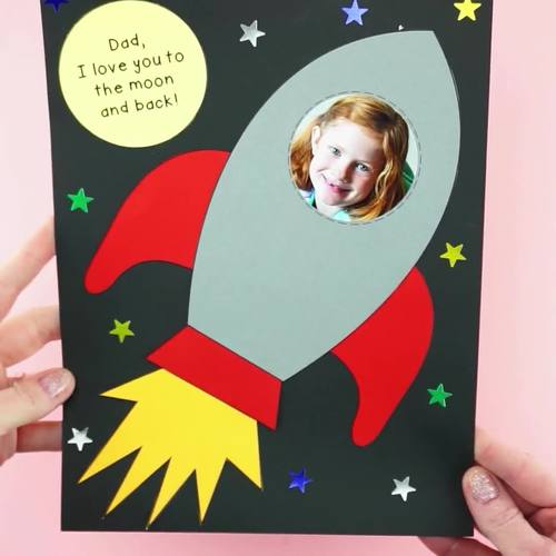 Rocket Ship Father S Day Craft I Love You To The Moon And Back