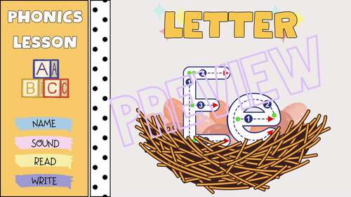 Phonics Letter 'E' 'e' - Complete Workshop Model PowerPoint Lesson