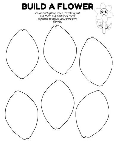 Build a Flower Craft Printable | Cut and Paste Flower Activity | Spring ...