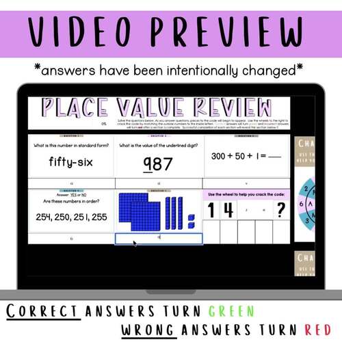 Crack the Code Place Value Review | Digital Activity for 2nd Grade Math