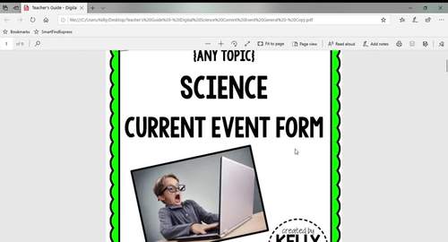 current events science assignment