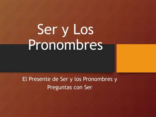 Ser Present tense PowerPoint with Personal Pronouns by Fun Spanish for ...