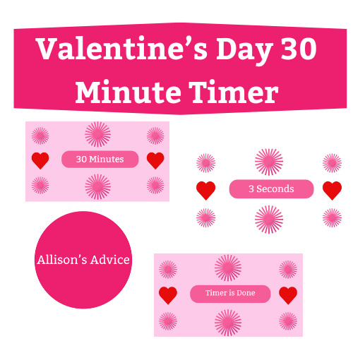 Preview of Valentine's Day 30 Minute Visual Timer