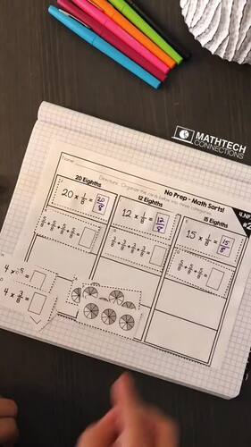 Math Interactive Notebook Worksheets 4th Grade Operations Fractions ...
