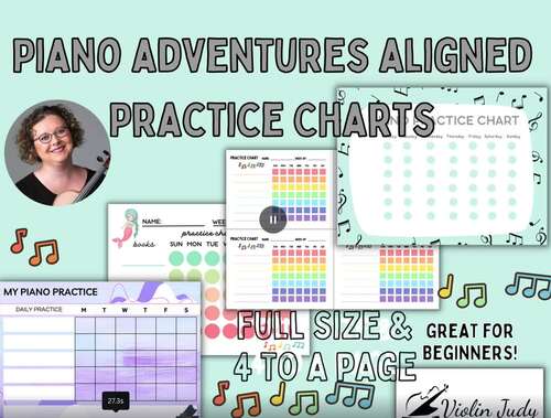 Piano Adventures Aligned Practice Charts | TPT