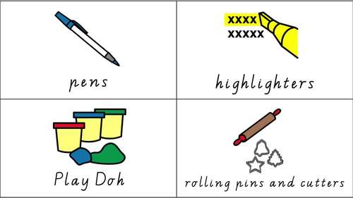 Visual Supply Cards or Classroom Supply Labels with Pictures | TPT