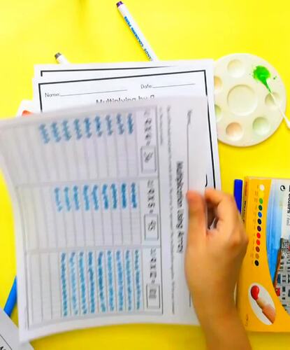 Multiplication 9 Times Table Chart and Worksheet