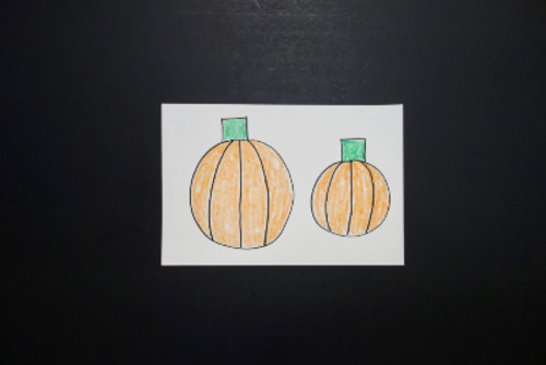Preview of Let's Draw a BIG Pumpkin and a Little Pumpkin! (Shapes)