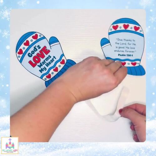 Winter Bible Craft for Kids | God's Love Warms My Heart Mittens | TPT