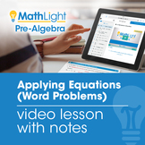 Applying Equations (Word Problems) Video Lesson