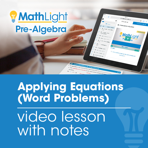 Preview of Applying Equations (Word Problems) Video Lesson
