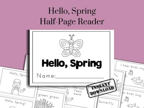 Hello, Spring Emergent Reader Printable | Preschool, Kindergarten