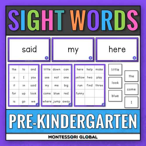 Pre-k Sight Word Practice