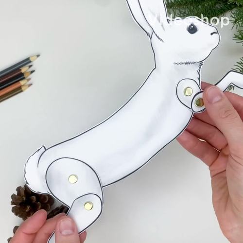 Rabbit | Jointed Animal Craft | Articulated Craft Template
