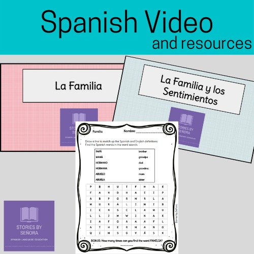 Preview of Spanish Videos & Worksheets--Family and Feelings