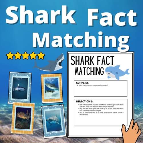 Ocean Shark Fact Task Cards Activity by My Preschool Place | TPT