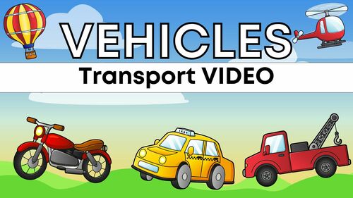 Preview of Vehicles - Transport - educational video designed for kids, teachers , ESL