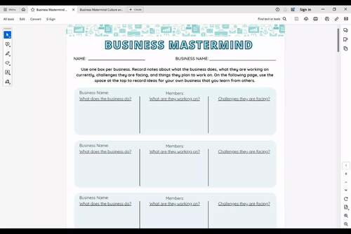 Business Mastermind Meeting | Facilitate Peer Entrepreneur Support Network