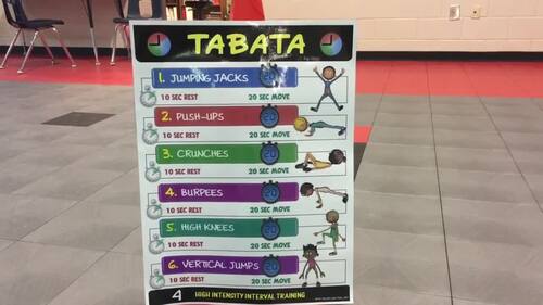 PE Activity Fun Fitness TABATA Workout for Elementary Phys Ed Lesson Plans