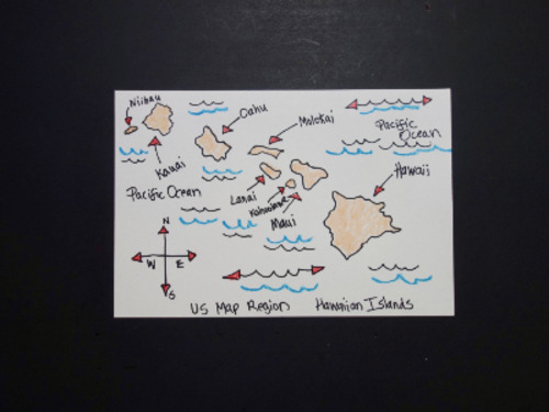 Preview of Let's Draw US Map Region - Hawaiian Islands!