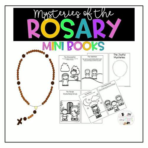 Printable Rosary Mysteries book for Kids Catholic Lesson Plan