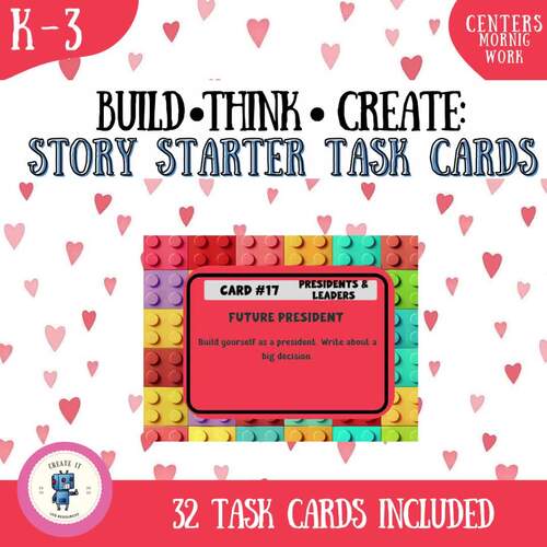 Build* Think* Create: February Brick Building and Writing Task Cards