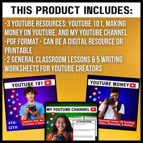 YouTube Tech Bundle - No Prep Lessons, Guided Notes, Review, & Worksheets