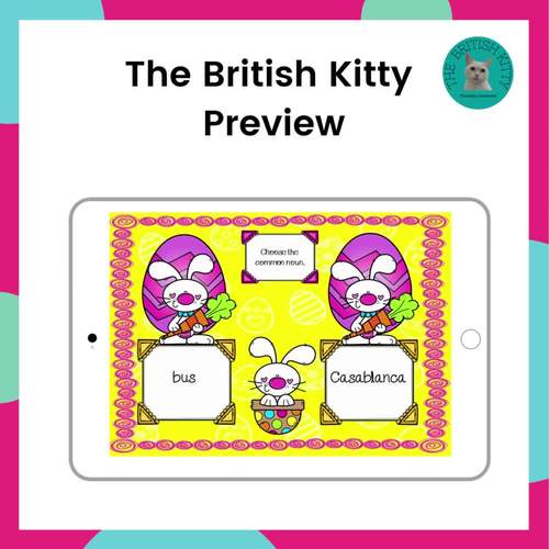 Easter Common Nouns and Proper Nouns Grammar Boom Cards™ by The British