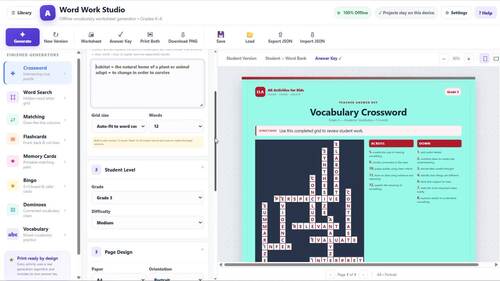 Vocabulary,Crossword,Word Search,Bingo & 8 Activities Worksheet ...