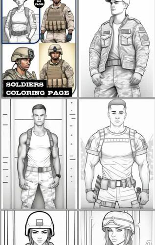 Soldiers Coloring Book for Adults Vol. 1 - 200 Pages | Printable Army ...