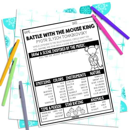 The Nutcracker Classical Music SEL Listening Activity Packet with Easel