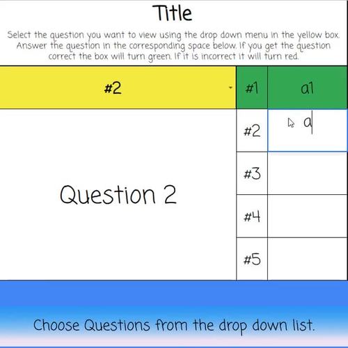 Digital Self-Checking 5 Question Template for Google Sheets | Feedback ...