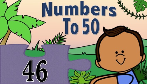 Preview of Identify Numbers to 50: In the Jungle: Math Brain Break
