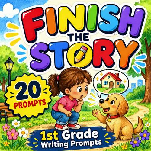 Finish the Story Writing Prompts 1st Grade Worksheets | 20 Prompts