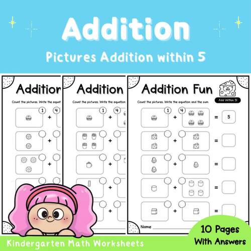 Addition Within 5 | Picture Addition | Count, Write & Add