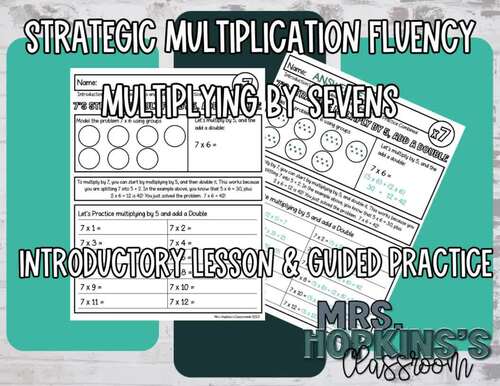 Multiplication Fact Fluency Intervention 7s Strategy Lesson and Worksheets
