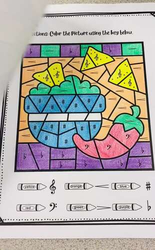 No Prep Music Activity Cinco De Mayo Color By Code Worksheets Music